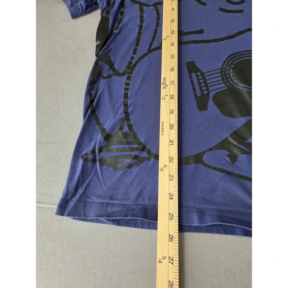True Religion Shirt Mens Large Purple Black Oversized Logo Streetwear Tee